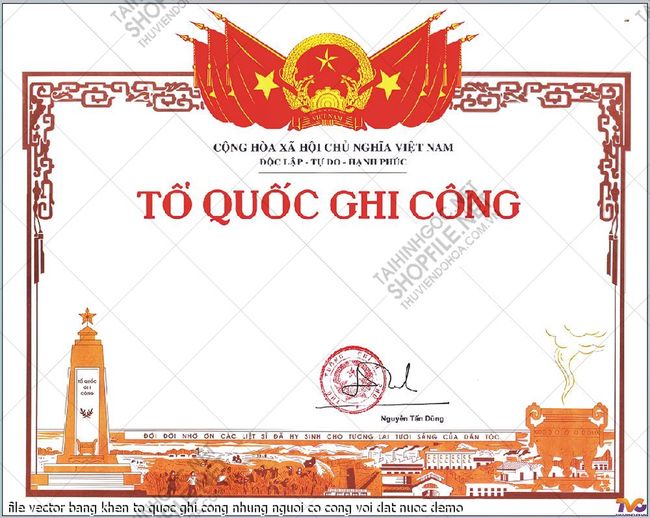 file vector bang khen to quoc ghi cong nhung nguoi co cong voi dat nuoc 